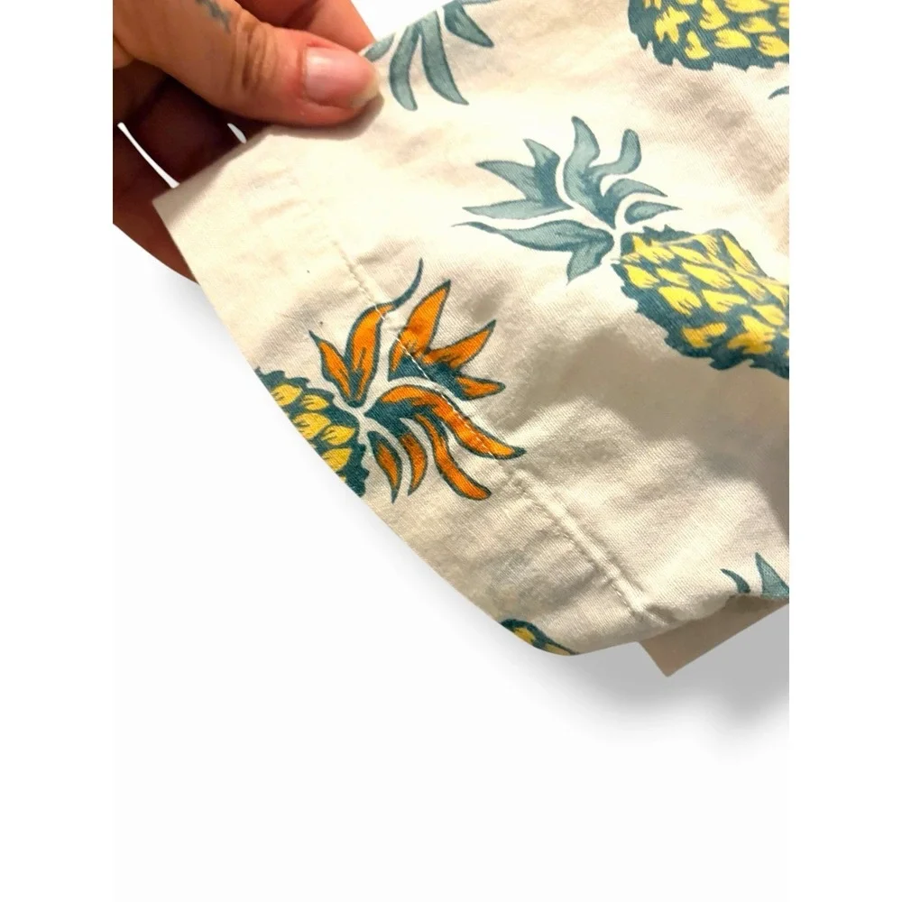 H&M LOGG Pineapple Shirt Mens Large Tropical Button Up Cotton Short Sleeve Summe - Picture 12 of 16